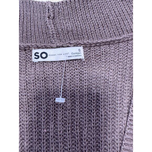 SO Brand Button Cardigan Fall Sweater Brown Women’s Juniors Size Small NWT - Picture 5 of 7